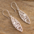 Silver filigree dangle earrings, 'Catacaos Leaves' - Hand Crafted 950 Silver Filigree Earrings