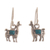 Chrysokoll-Ohrhänger - Ohrhänger aus peruanischem Silber und Chrysokoll-Lama