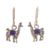 Pendientes colgantes de lapislázuli - Pendientes colgantes Llama de plata peruana y lapislázuli
