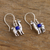 Pendientes colgantes de lapislázuli - Pendientes colgantes Llama de plata peruana y lapislázuli