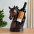 Wood wine bottle holder, 'Majestic' - Hand Carved Horse Wine Bottle Holder (image 2) thumbail