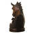 Wood wine bottle holder, 'Majestic' - Hand Carved Horse Wine Bottle Holder (image 2f) thumbail