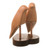 Cedar sculpture, 'Shy Lovebirds' - Hand Carved Cedar Wood Lovebirds Heart Sculpture (image 2c) thumbail