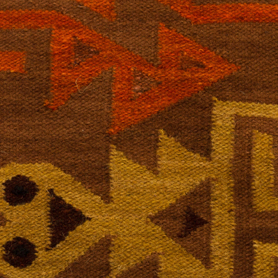 Wool rug, 'Wari Geometry' (2.5x4)