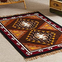 Wool area rug, 'Ancestral' (2.5x4) - Hand Woven Wool Rug (2.5x4)