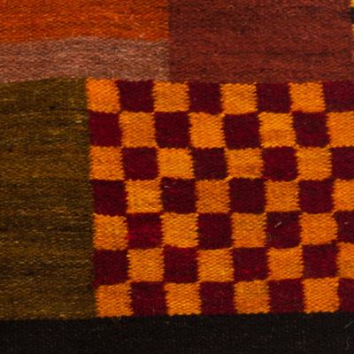 Wool rug, 'Wari Geometry' (2.5x4)