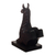 Wood phone stand, 'Prancing Llama' - Hand-carved Llama Wood Phone Holder From Peru