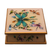 Reverse-painted glass decorative box, 'Blush Pink Dragonfly Days' - Andean Reverse-Painted Glass Dragonfly Box in Blush Pink (image 2c) thumbail