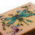 Reverse-painted glass decorative box, 'Blush Pink Dragonfly Days' - Andean Reverse-Painted Glass Dragonfly Box in Blush Pink (image 2f) thumbail