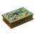 Reverse-painted glass decorative box, 'Mint Green Dragonfly Days' - Andean Reverse-Painted Glass Dragonfly Box in Mint Green thumbail