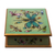 Umgekehrt bemalte Glas-Deko-Box, 'Mint Green Dragonfly Days' - Andean Reverse bemalte Glas Libelle Box in Mintgrün
