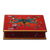 Reverse-painted glass decorative box, 'Red Dragonfly Days' - Andean Reverse-Painted Glass Dragonfly Box in Red (image 2c) thumbail