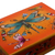 Reverse-painted glass decorative box, 'Tangerine Dragonfly Days' - Andean Reverse-Painted Glass Dragonfly Box in Tangerine (image 2f) thumbail