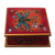 Reverse-painted glass decorative box, 'Ruby Red Dragonfly Days' - Andean Reverse-Painted Glass Dragonfly Box in Ruby Red (image 2c) thumbail