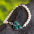 Cultured pearl and chrysocolla pendant bracelet, 'Healing Clover' - Chrysocolla and Cultured Pearl Bracelet from Peru (image 2) thumbail