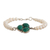 Cultured pearl and chrysocolla pendant bracelet, 'Healing Clover' - Chrysocolla and Cultured Pearl Bracelet from Peru (image 2b) thumbail