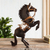 Wood sculpture, 'Wild Horse' - Cedar Wood Horse Sculpture With Leather Details From Peru (image 2) thumbail