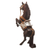 Wood sculpture, 'Wild Horse' - Cedar Wood Horse Sculpture With Leather Details From Peru (image 2d) thumbail