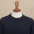 Men's pima cotton sweater, 'Casual Style in Blue' - Solid Blue Pima Cotton Crew Neck Men's Sweater from Peru