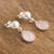 Rose quartz dangle earrings, 'Blooming Love' - Handmade Pink Quartz Sterling Silver Earrings From Peru (image 2) thumbail