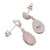 Rose quartz dangle earrings, 'Blooming Love' - Handmade Pink Quartz Sterling Silver Earrings From Peru (image 2b) thumbail