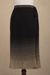 Falda cruzada de algodón - Falda cruzada negra degradada de algodón orgánico de Perú