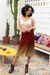 Cotton wrap skirt, 'Thanta Degrade in Russet' - Organic Cotton Knit Wrap Degrade Russet Wrap Skirt from Peru thumbail