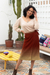 Cotton wrap skirt, 'Thanta Degrade in Russet' - Organic Cotton Knit Wrap Degrade Russet Wrap Skirt from Peru (image 2b) thumbail