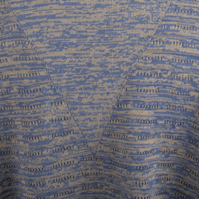Cotton poncho, 'Warmi Melange' - Organic Pima Cotton Textured Heathered Blue Poncho from Peru