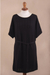 Cotton dress, 'Thalu in Black' - Cotton Knitted Belted T-Shirt Dress in Black from Peru (image 2b) thumbail