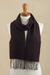 100% alpaca scarf, 'Marsala Wine' - Knitted Raisin Brown Alpaca Scarf from Peru (image 2b) thumbail