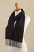 100% alpaca scarf, 'Marsala Wine' - Knitted Raisin Brown Alpaca Scarf from Peru (image 2c) thumbail