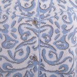 Cotton cardigan, 'Frida in Cerulean' - Jacquard Pattern 100% Cotton Cerulean Cardigan from Peru