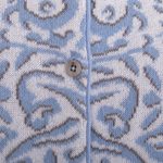 Cotton cardigan, 'Frida in Cerulean' - Jacquard Pattern 100% Cotton Cerulean Cardigan from Peru