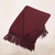 Acrylic and alpaca blend throw blanket, 'Boomerang in Burgundy' - Chevron Pattern Wine Red Throw Blanket (image 2b) thumbail