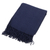 Acrylic and alpaca blend throw blanket, 'Intersections in Blue' - Fringed Blue Acrylic/Alpaca Throw Blanket (image 2a) thumbail