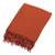 Acrylic and alpaca blend throw blanket, 'Diamond Mine in Flame' - Orange Acrylic and Alpaca Throw Blanket