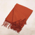 Acrylic and alpaca blend throw blanket, 'Diamond Mine in Flame' - Orange Acrylic and Alpaca Throw Blanket (image 2c) thumbail