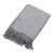Acrylic and alpaca blend throw blanket, 'Intersections in Grey' - Ash Grey Acrylic Blend Throw Blanket (image 2a) thumbail
