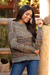 Recycled polyester blend sweater, 'Rainbow Mountains' - Handwoven Recycled Polyester Sweater from Peru thumbail