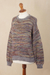 Recycled polyester blend sweater, 'Rainbow Mountains' - Handwoven Recycled Polyester Sweater from Peru (image 2d) thumbail