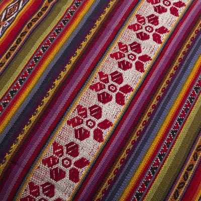 Kissenbezug - Handgewebter mehrfarbiger geometrischer Kissenbezug aus Alpaka-Mischung