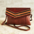 Leather convertible handbag, 'Andean Summer' - Tooled Leather Convertible Messenger Wristlet Bag from Peru thumbail