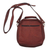 Leather messenger bag, 'Morral in Chestnut Brown' - Wool Insert Leather Brown Crossbody Messenger Bag from Peru (image 2d) thumbail