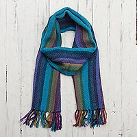 100% alpaca scarf, 'Vibrant Colors'