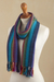 100% alpaca scarf, 'Vibrant Colors' - Multicolored 100% Alpaca Scarf (image 2c) thumbail