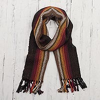 100% alpaca scarf, Earth Colors