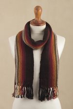 100% alpaca scarf, 'Earth Colors' - Earth-Toned 100% Alpaca Scarf