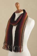 100% alpaca scarf, 'Earth Colors' - Earth-Toned 100% Alpaca Scarf