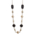 Obsidian and cultured pearl necklace, 'Quiet Fire' - Black Obsidian and Cultured Pearl Necklace from Peru thumbail